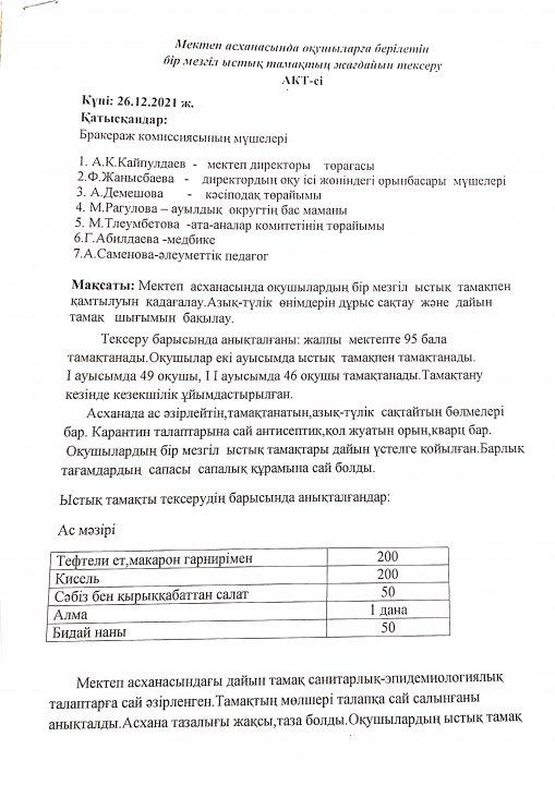 "Тамақтану оқушы көзімен"