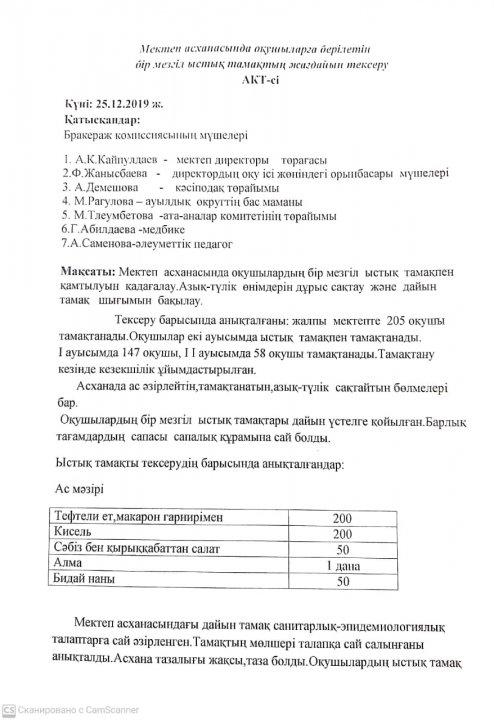 Бракераждың комиссиясының тексеру АКТ-сі